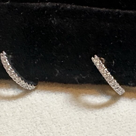 MATEO New YorkDiamond Huggie, White Gold - Picture 1 of 6